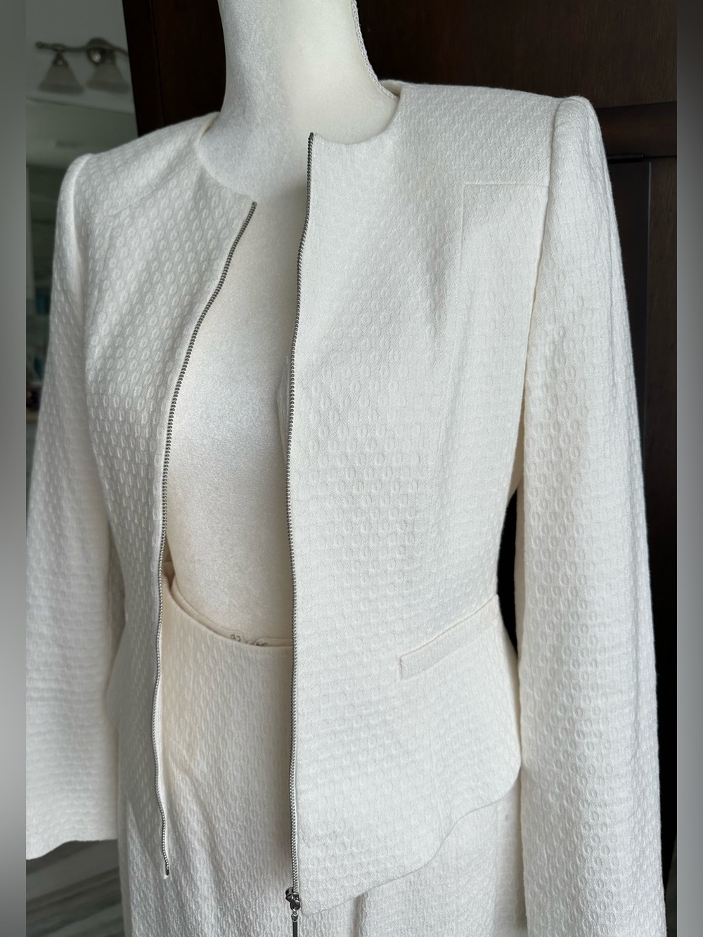 Tahari Skirt Suit with Zip Blazer and Pencil Skirt